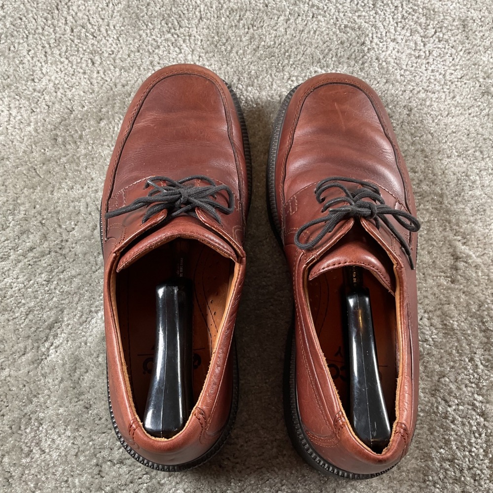 Ecco City Mens Leather Dress Shoes Brown Comfort Lace Up Casual Oxford‎ Size 10